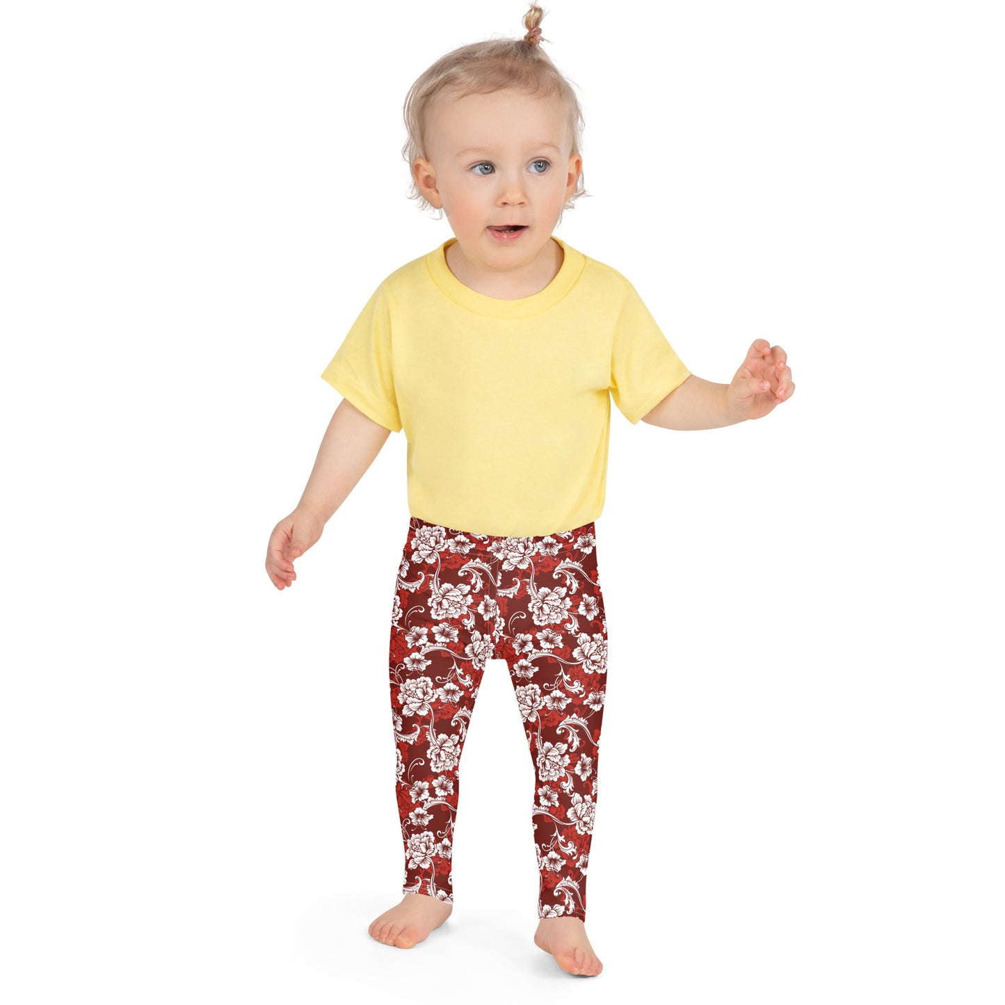 Red and White Baroque - Kid's Leggings