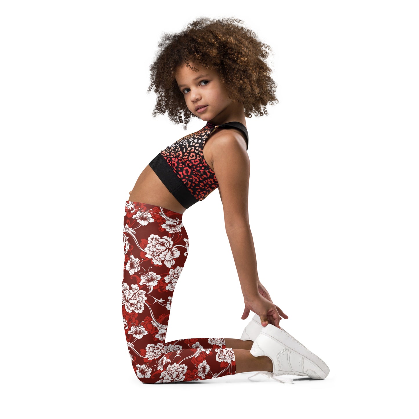 Red and White Baroque - Kid's Leggings