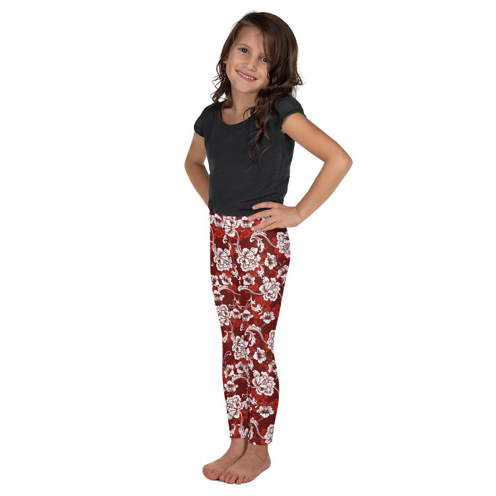 Red and White Baroque - Kid's Leggings