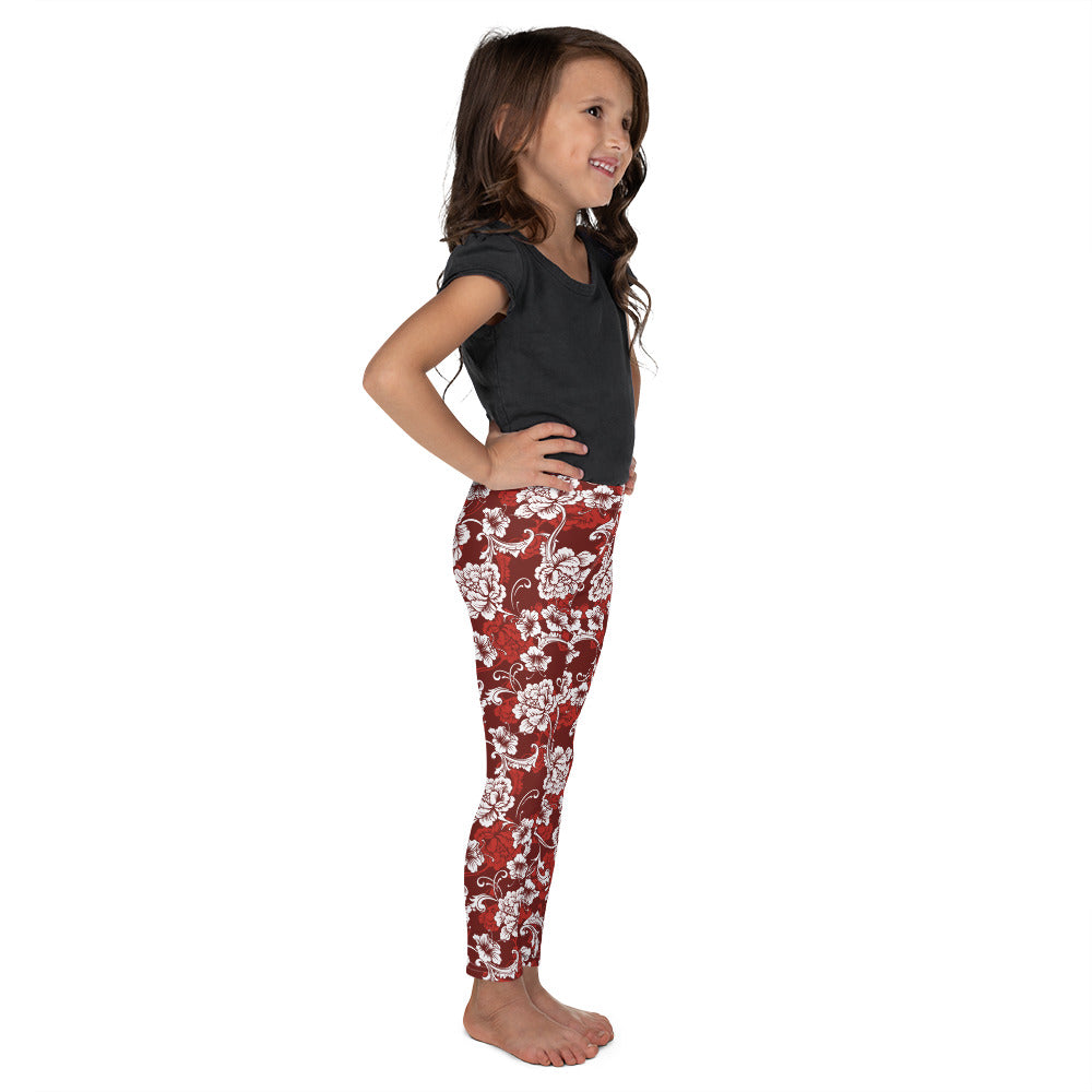 Red and White Baroque - Kid's Leggings