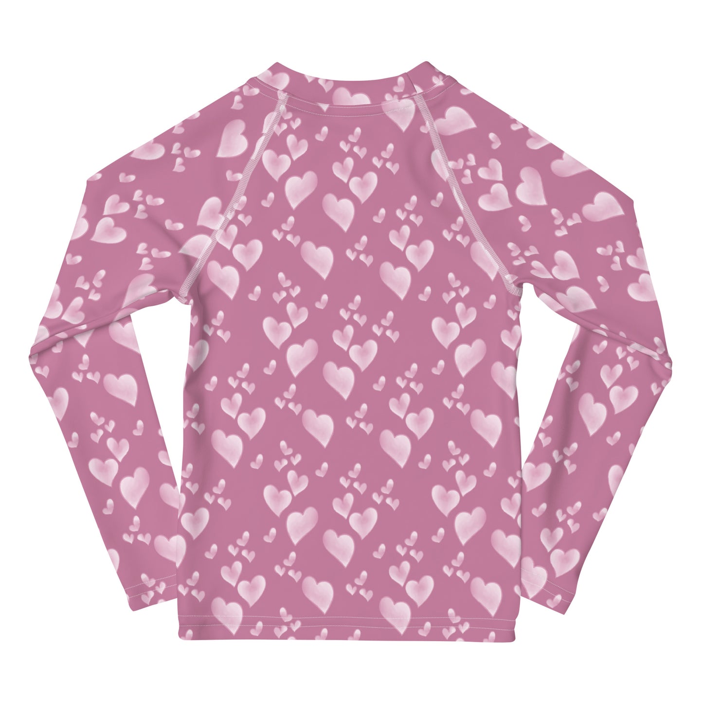 Pink Floating Hearts - Kids Rash Guard