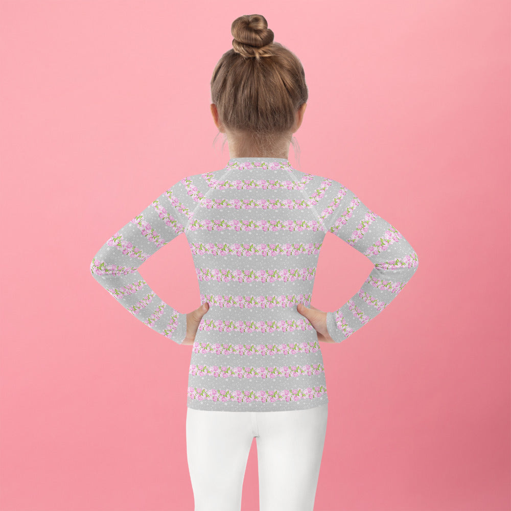 Rows of Pink Roses - Kids Rash Guard