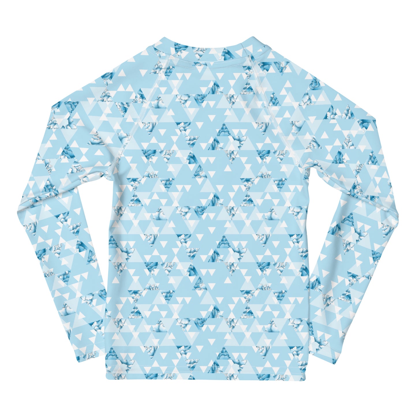 Blue and White Triangles - Kids Rash Guard