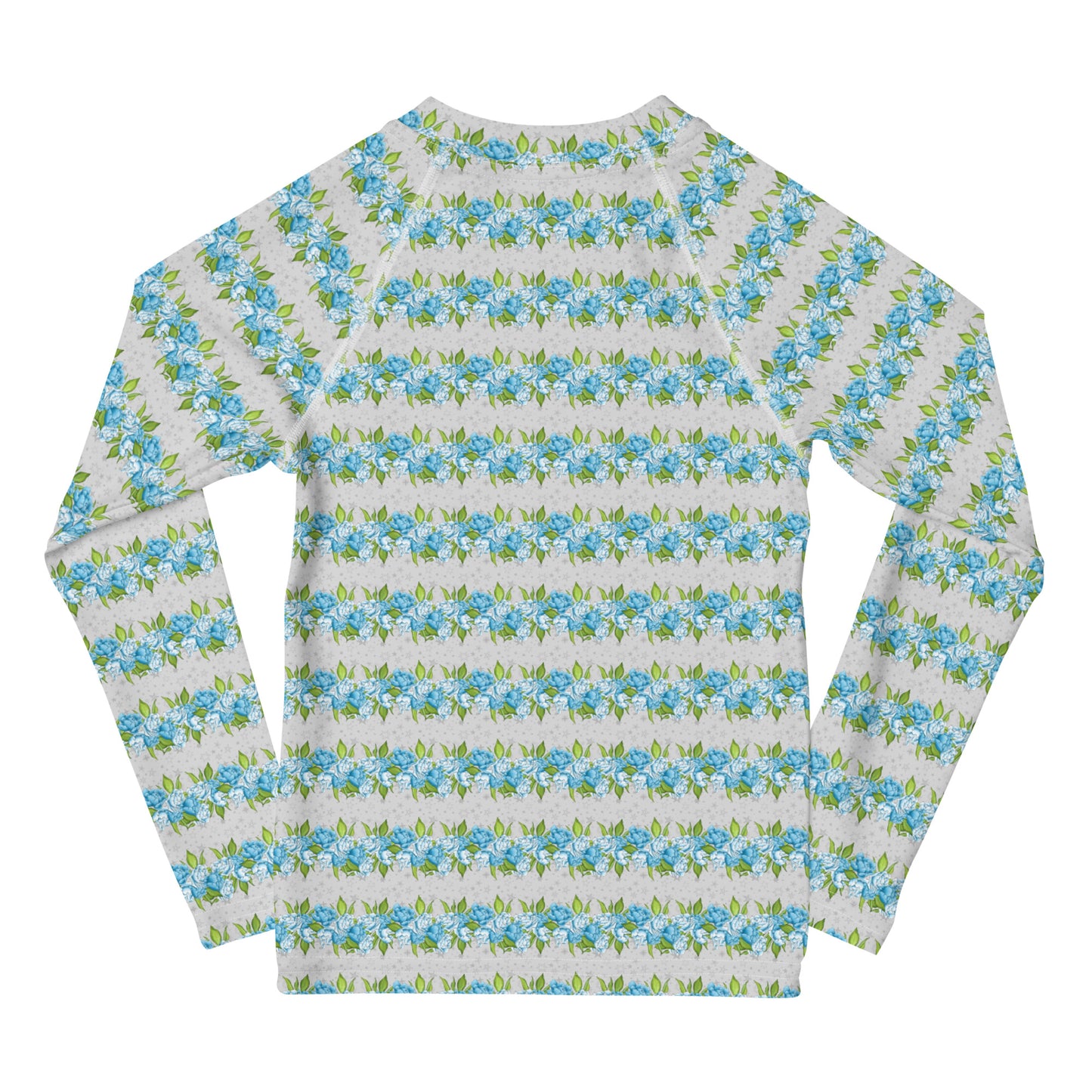 Rows of Blue Flowers - Kids Rash Guard