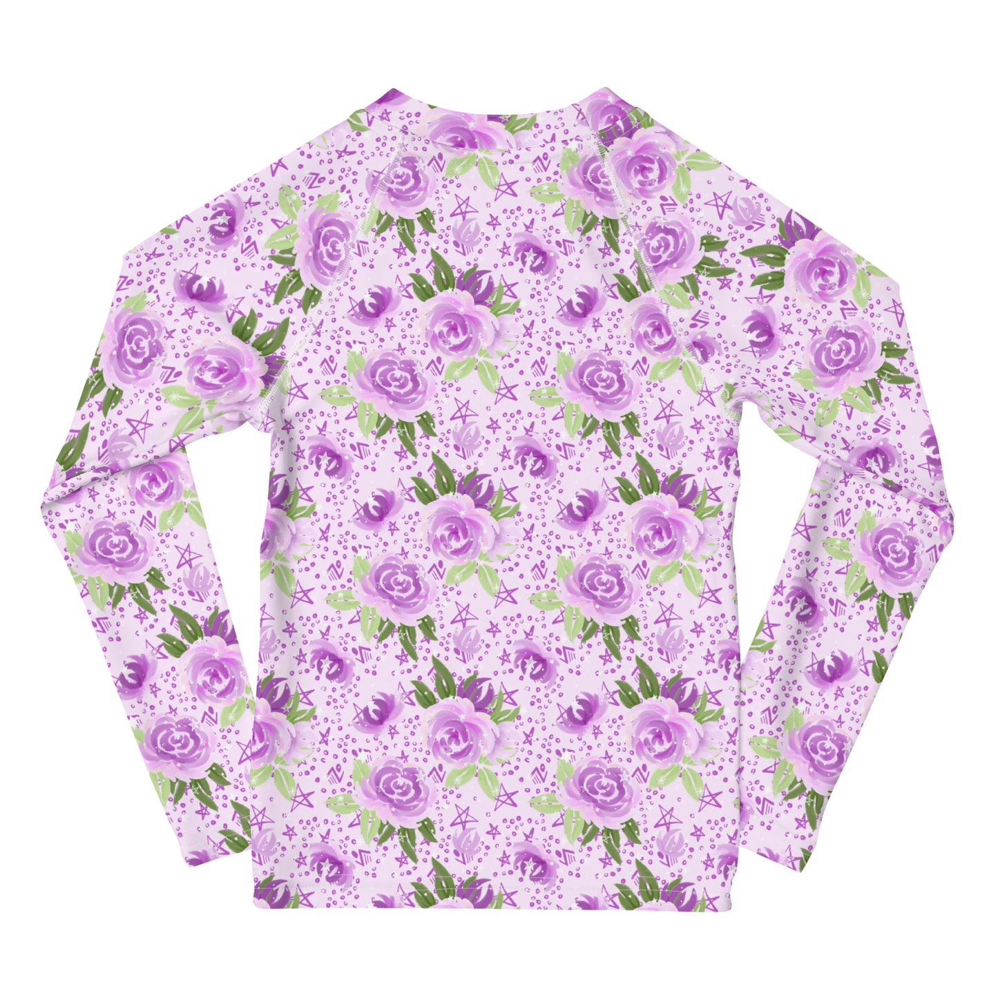 Purple Flowers - Kids Rash Guard