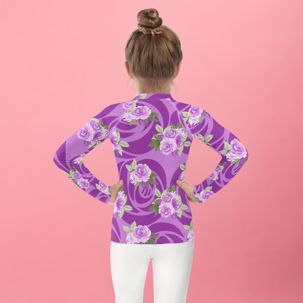 Purple Roses - Kids Rash Guard