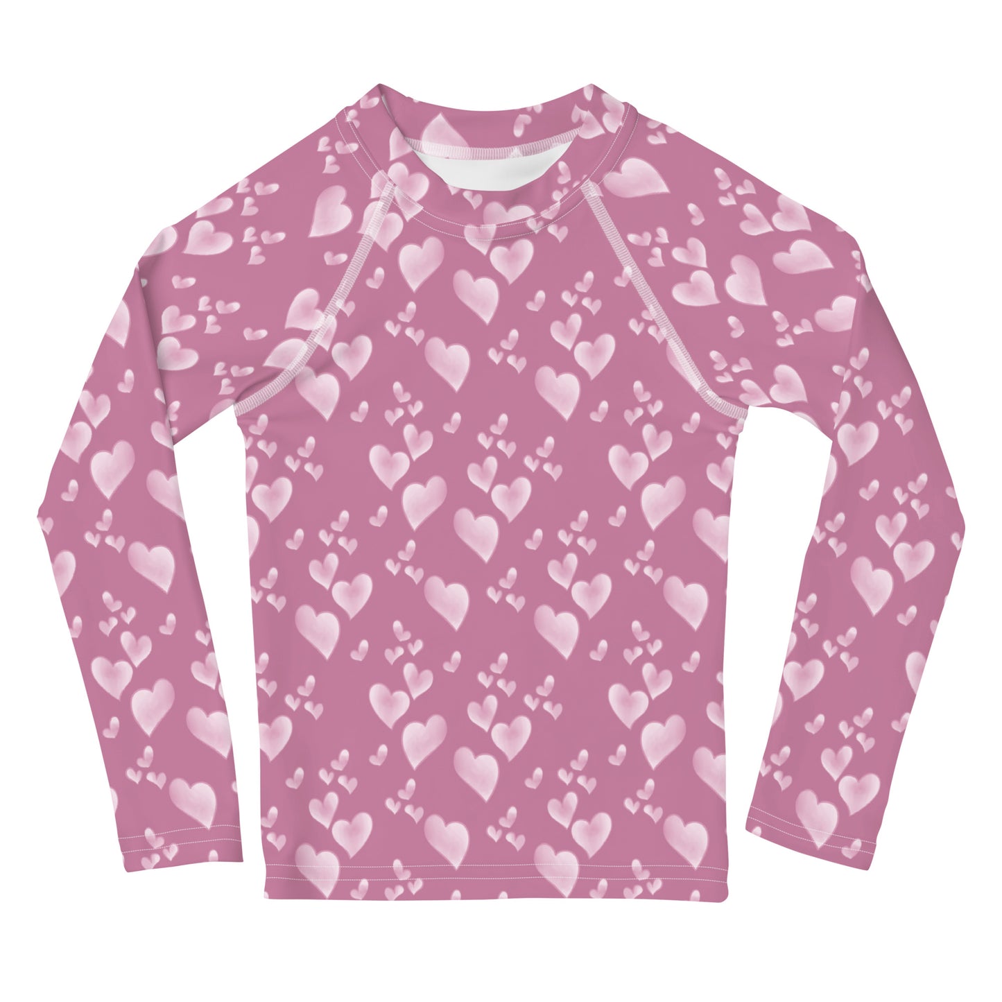 Pink Floating Hearts - Kids Rash Guard