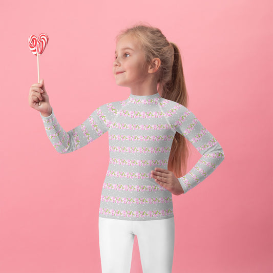 Rows of Pink Roses - Kids Rash Guard