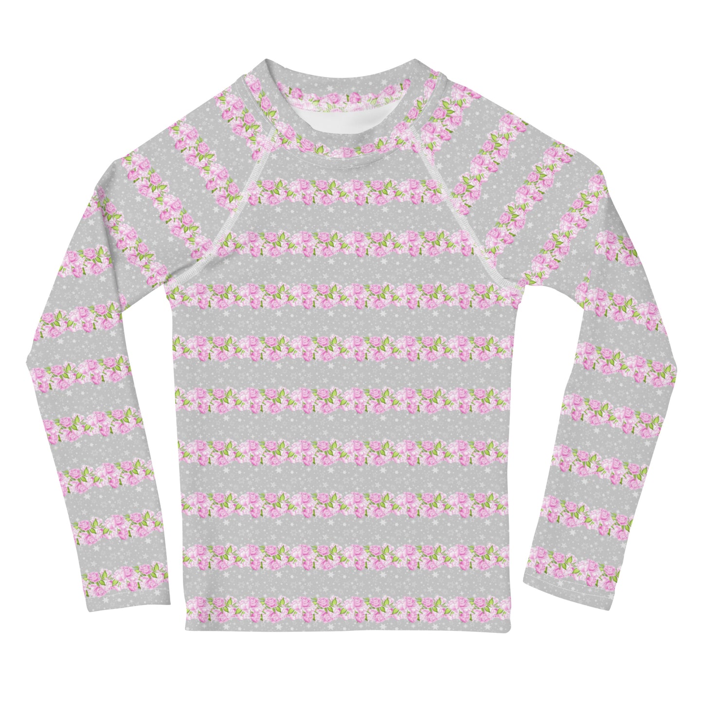 Rows of Pink Roses - Kids Rash Guard