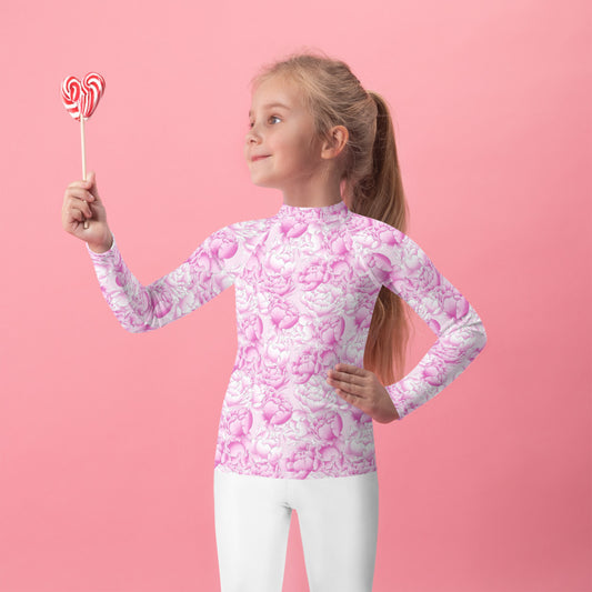 Pretty Pink Roses - Kids Rash Guard