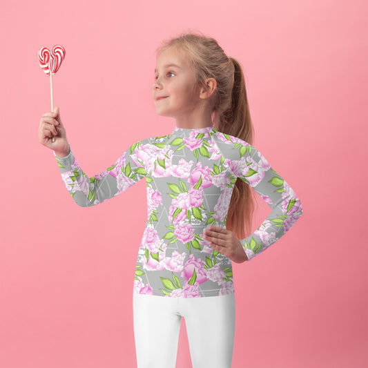 Pink Roses - Kids Rash Guard