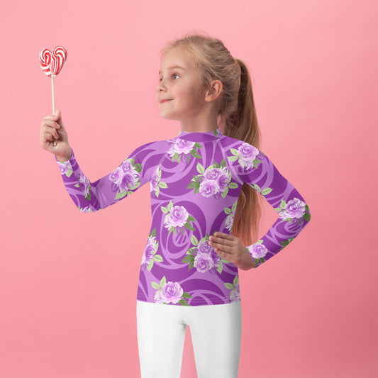 Purple Roses - Kids Rash Guard