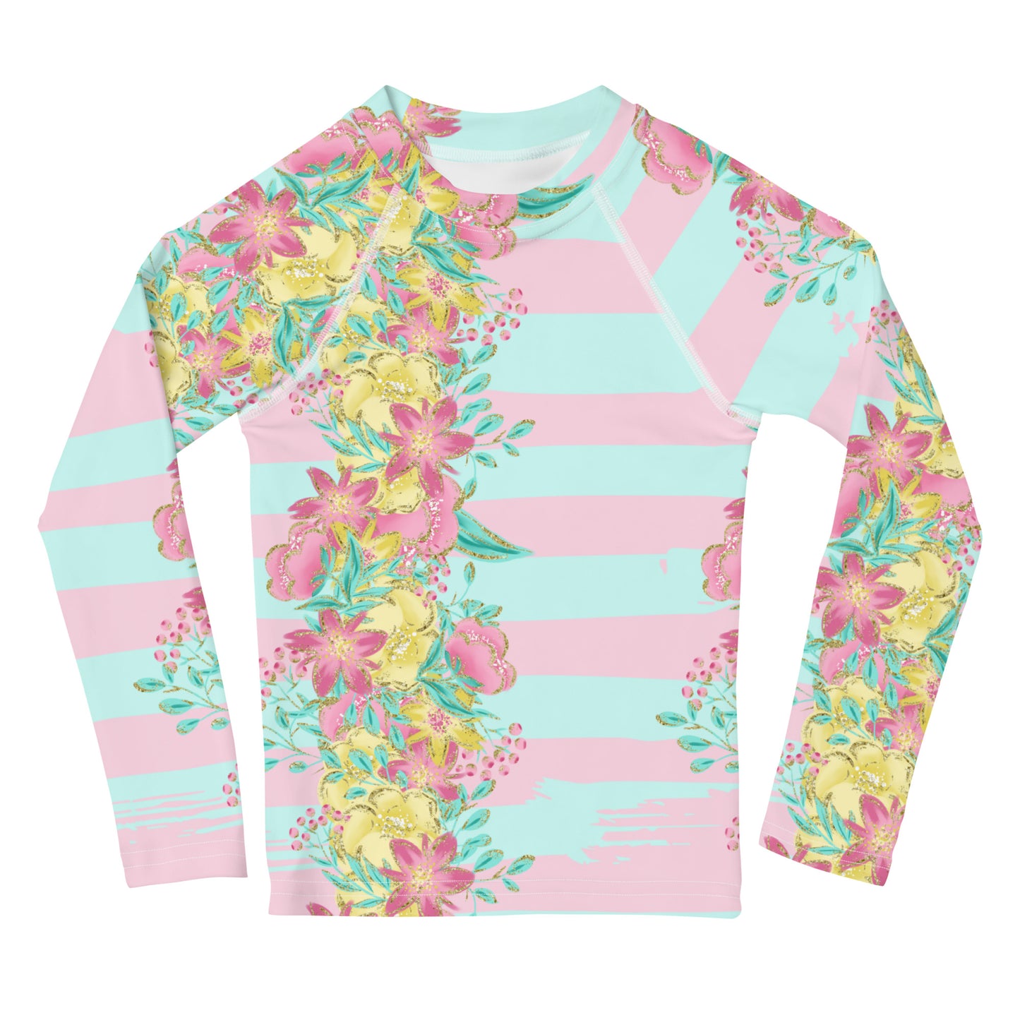 Flowers and Stripes - Kids Rash Guard