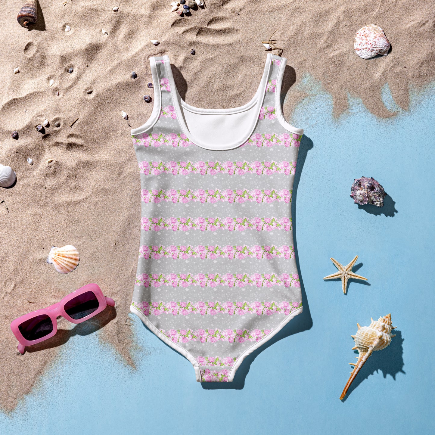 Rows of Pink Roses - Kids Swimsuit
