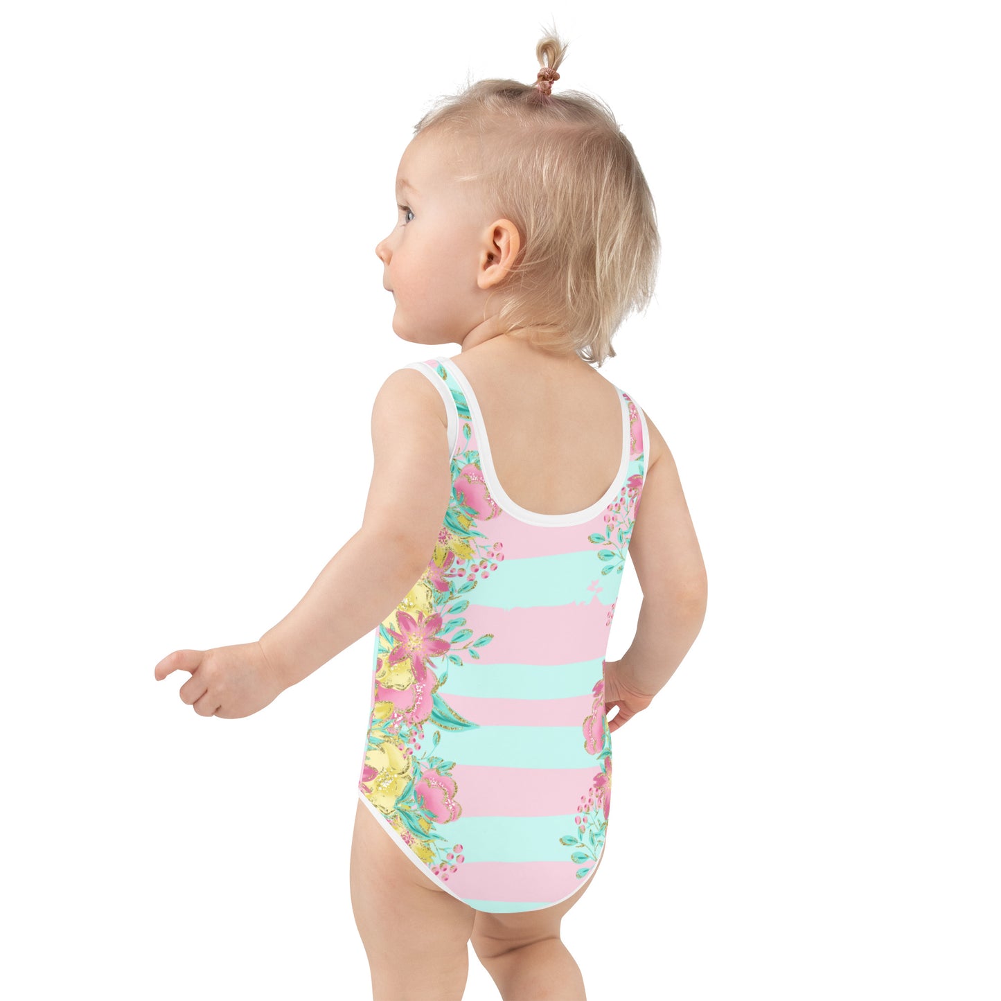 Flowers and Stripes - Kids Swimsuit