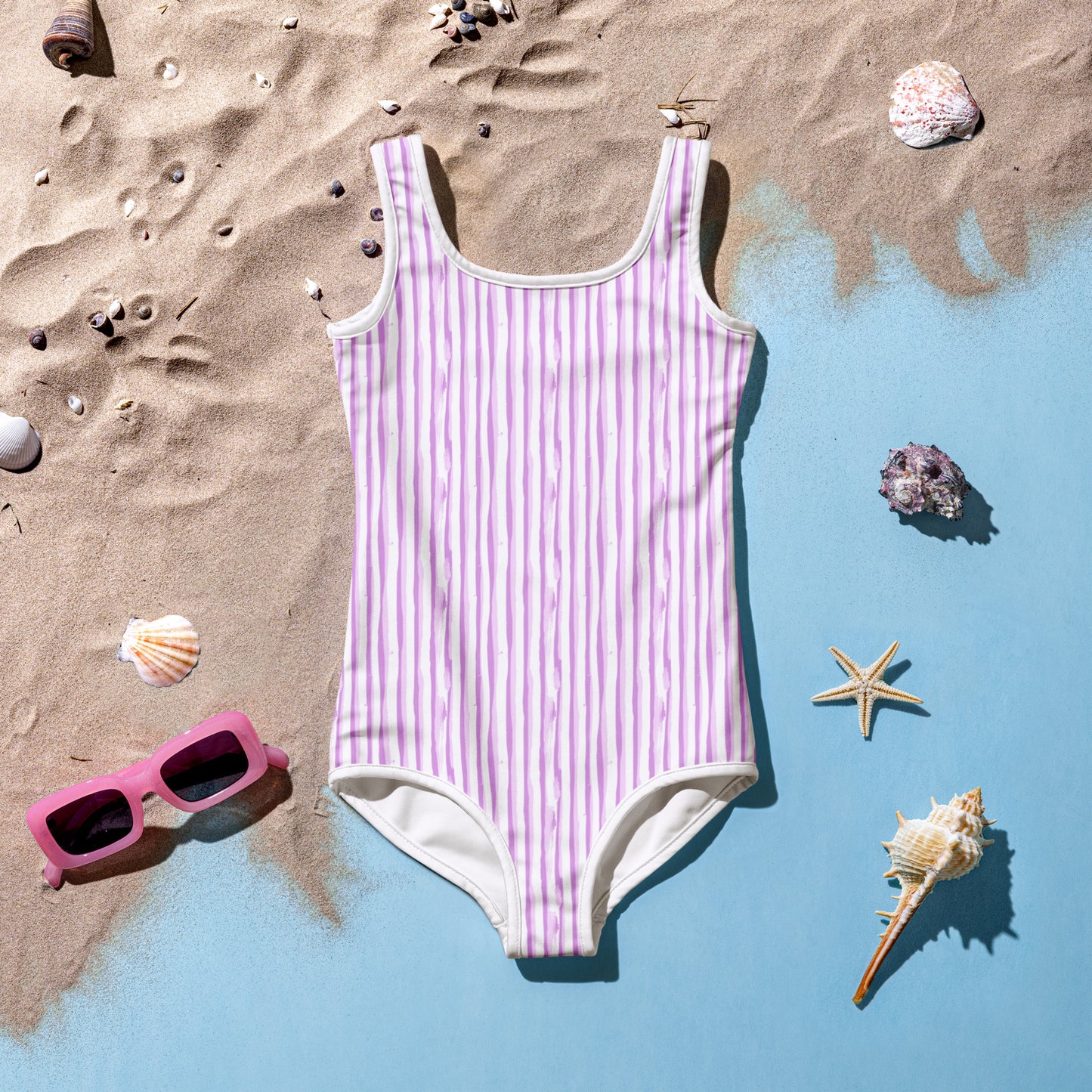 Purple Stripes - Kids Swimsuit