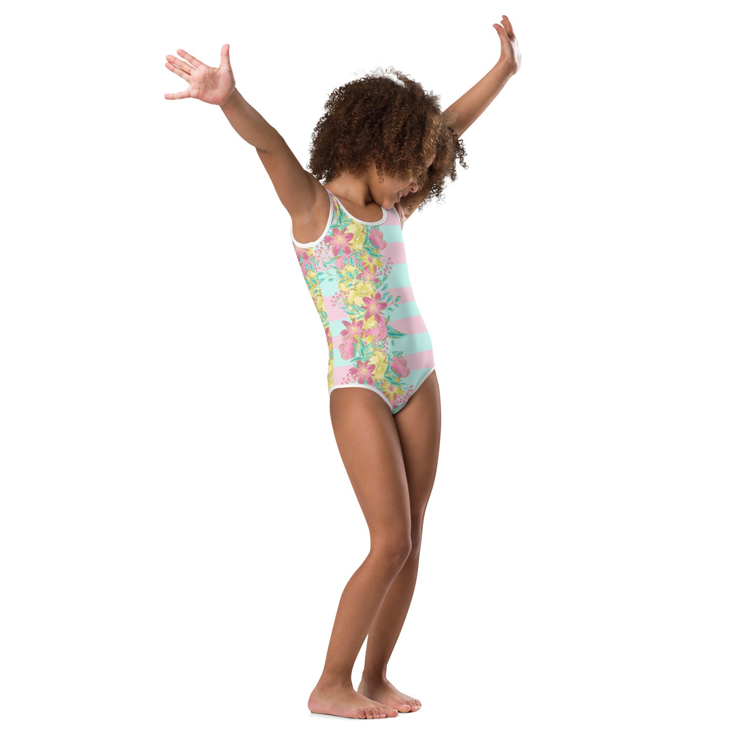 Flowers and Stripes - Kids Swimsuit