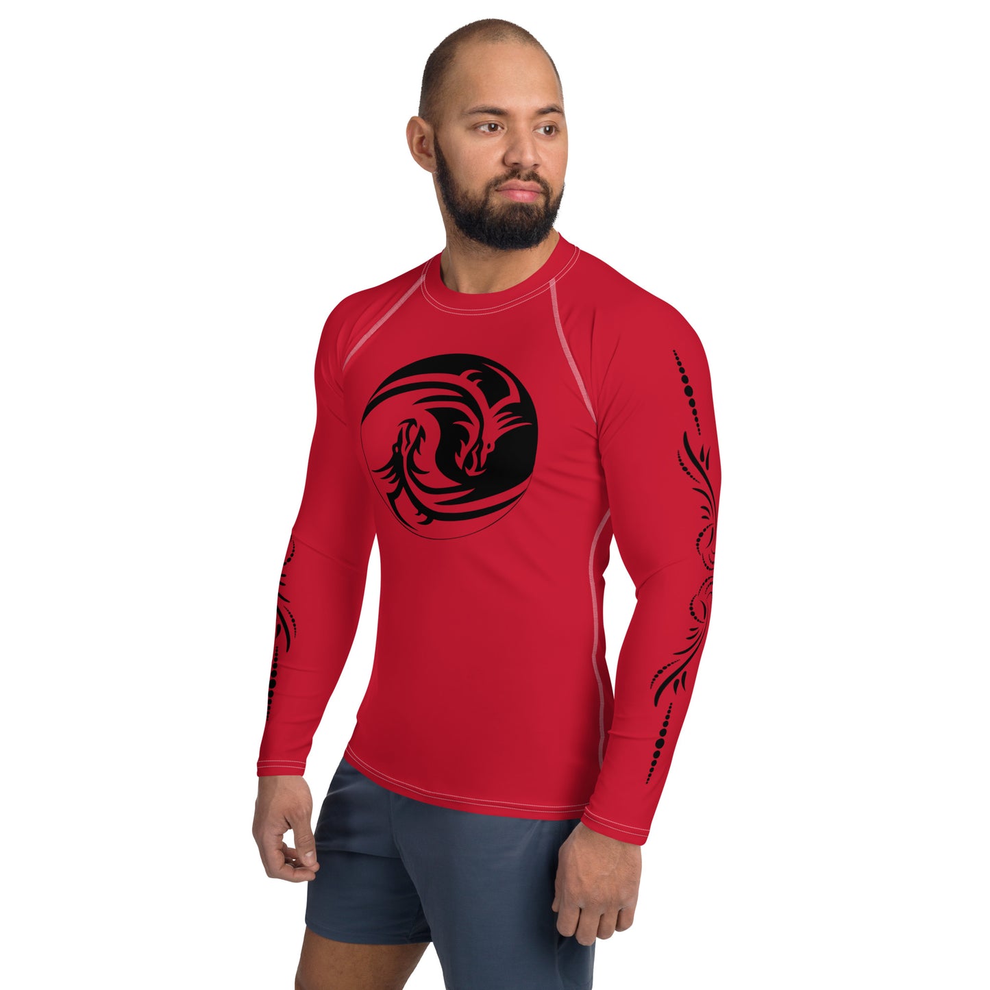 Dragon Yin Yang - Red- Men's Rash Guard