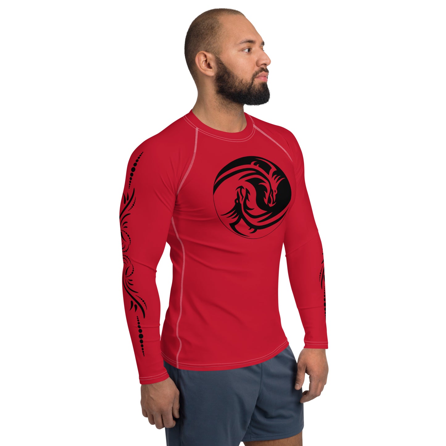 Dragon Yin Yang - Red- Men's Rash Guard