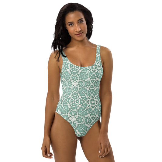 Sage Boho Batik - One-Piece Women Swimsuit