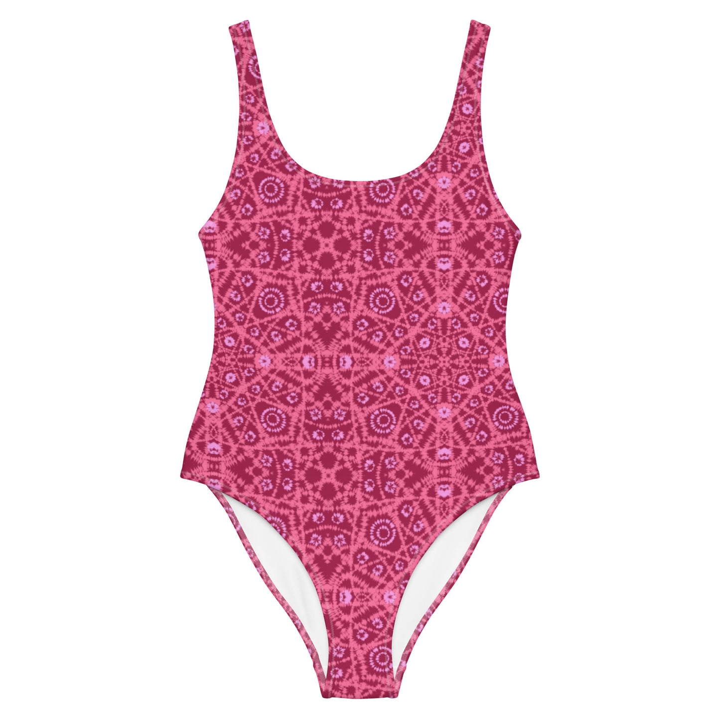 Batik - Red and Ponk - One-Piece Women Swimsuit