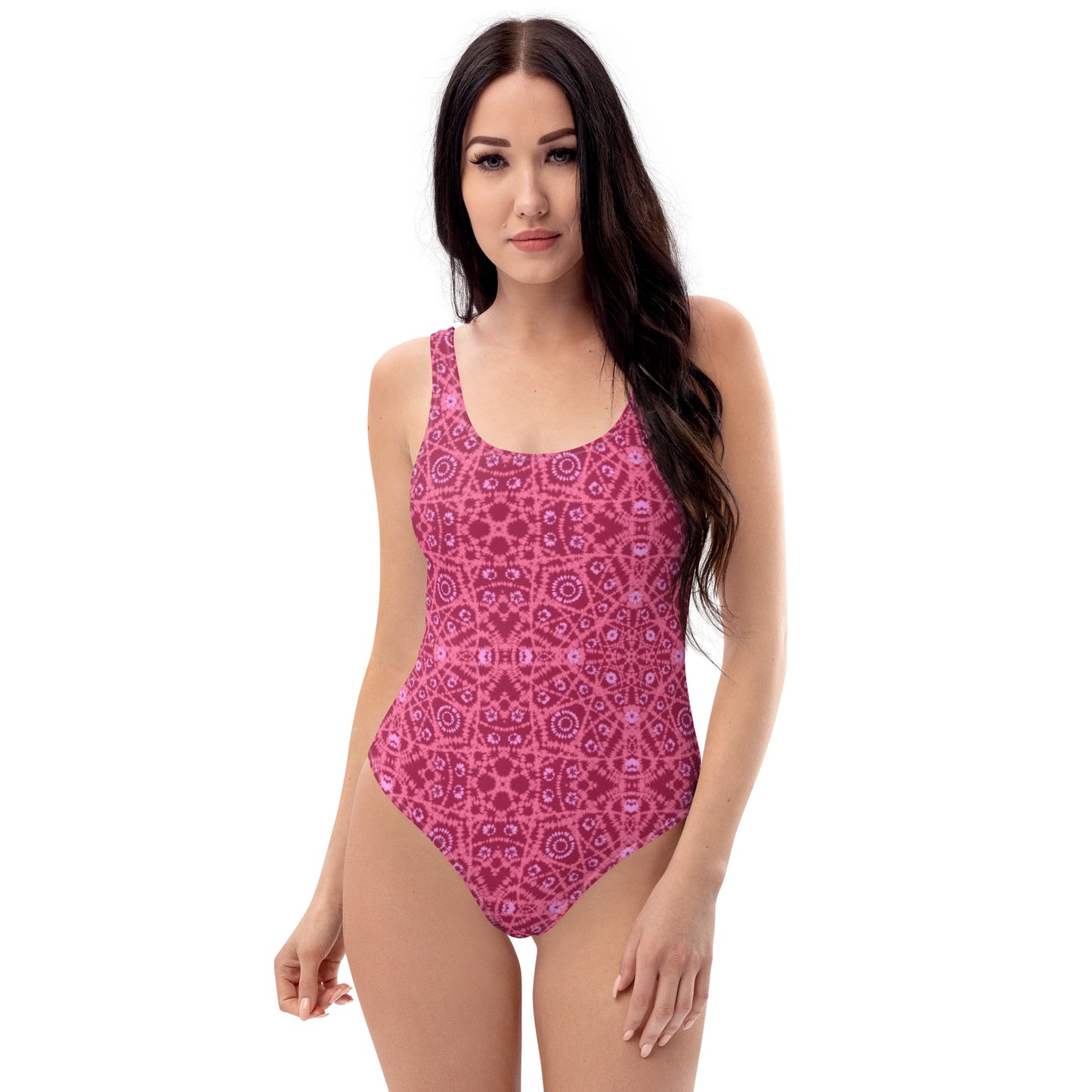 Batik - Red and Ponk - One-Piece Women Swimsuit