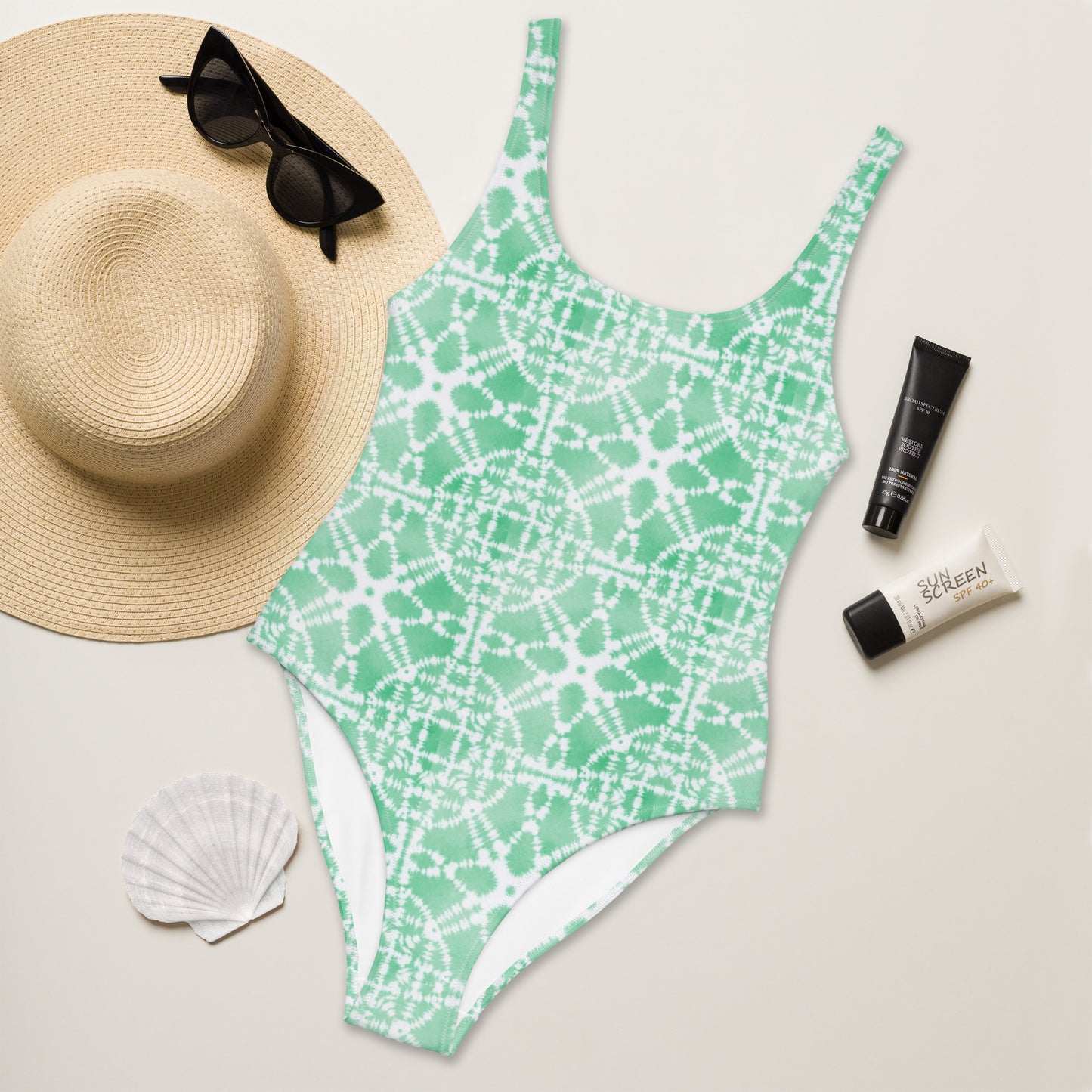 Green Batik - One-Piece Women Swimsuit