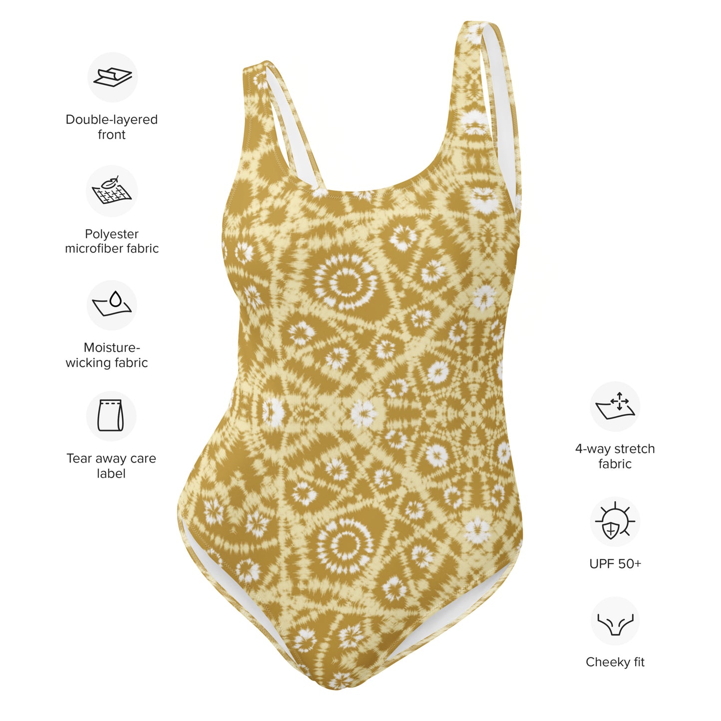 Dark Yellow Boho Batik - One-Piece Women Swimsuit