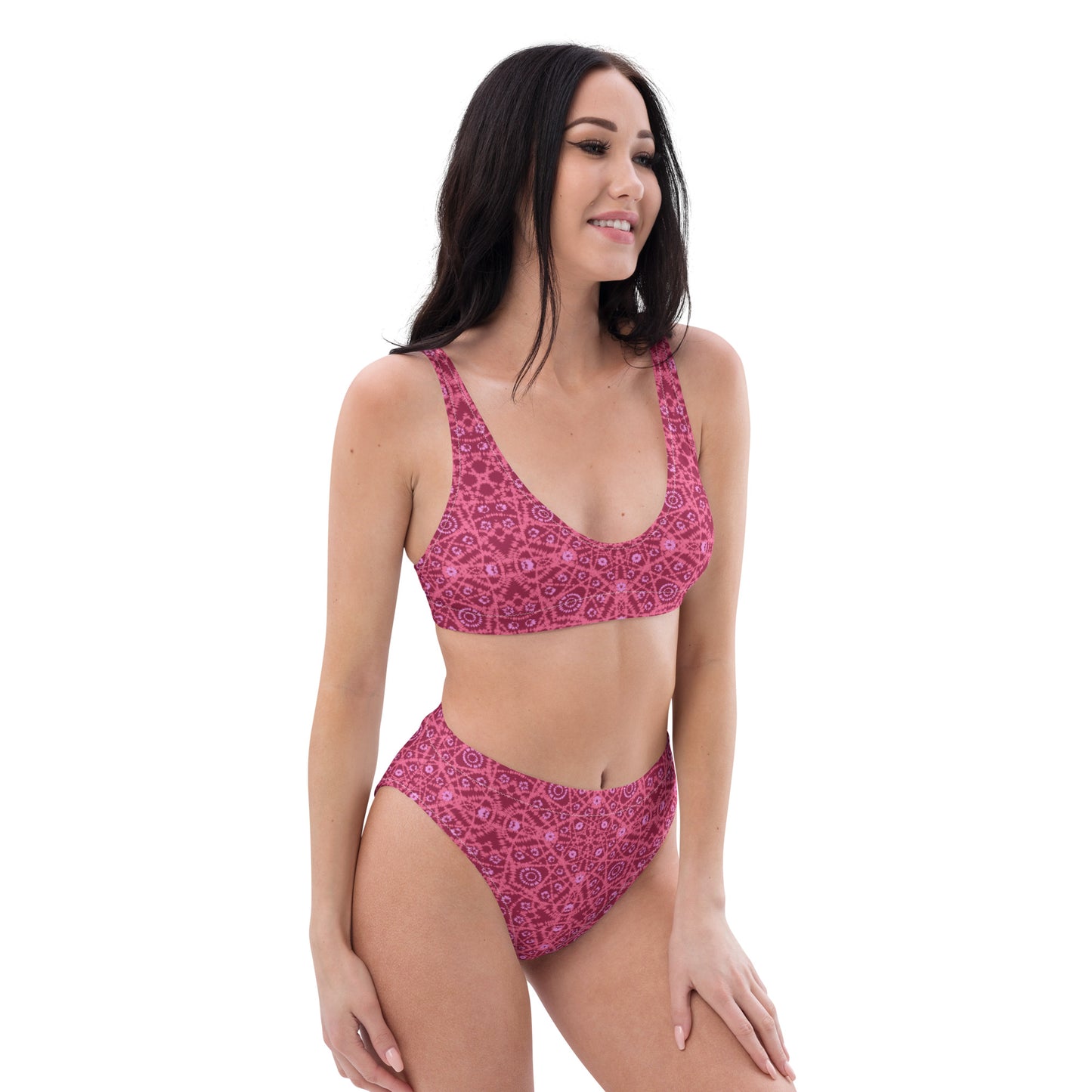 Batik - Red and Pink - Recycled high-waisted bikini