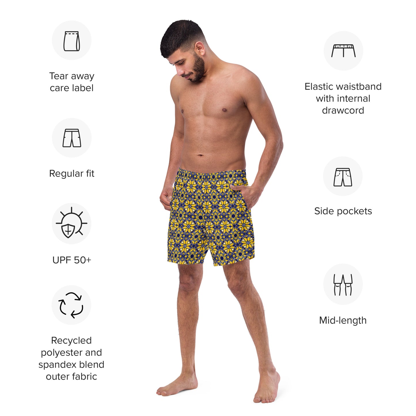 Yellow Moroccan - Swim Trunks