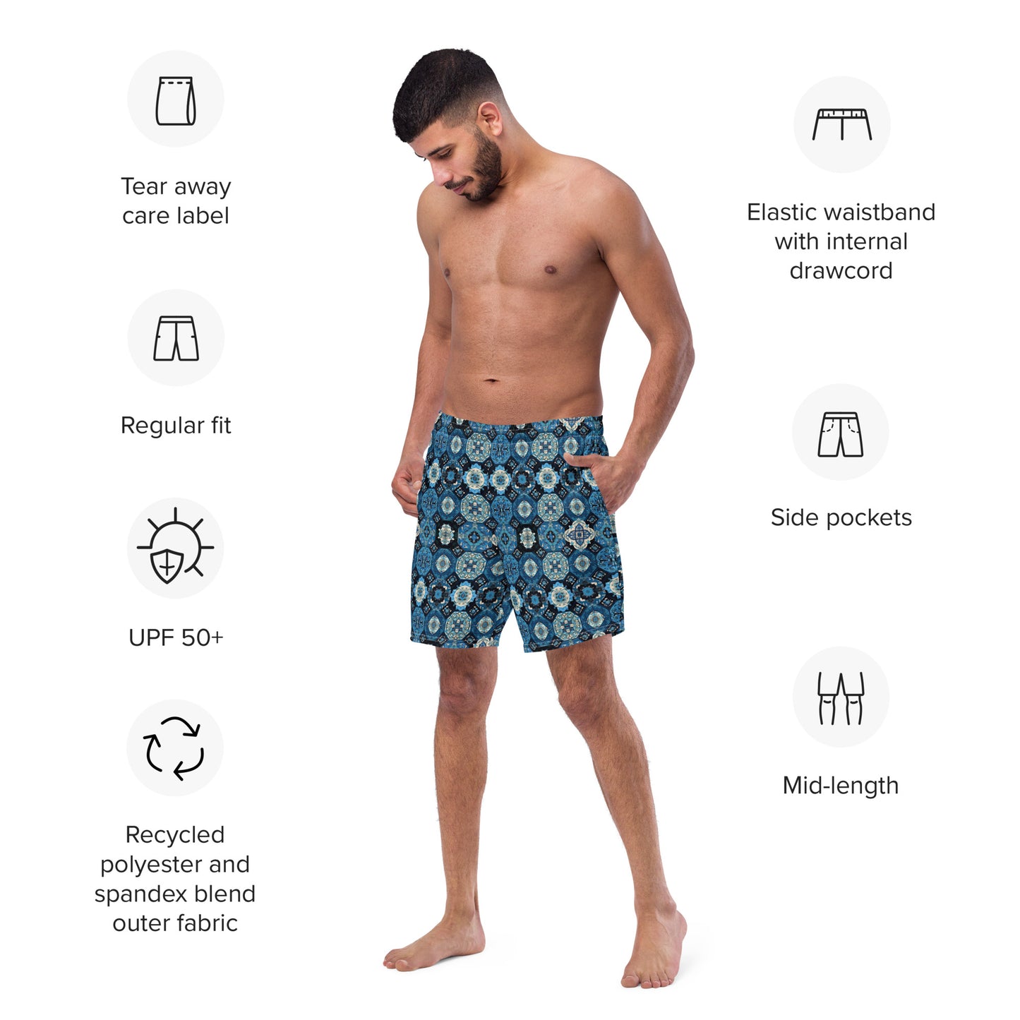 Blue Moroccan - Swim Trunks