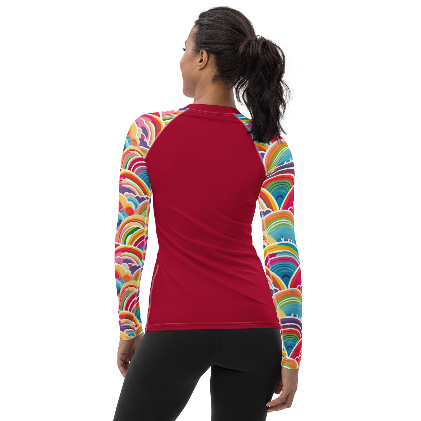 Rainbow Sleeves and Red Body - Women's Rash Guard