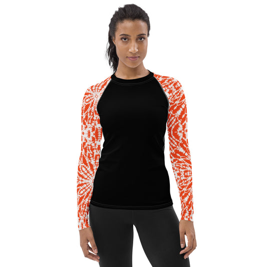 Batik - Orange Sleeves and Black Body - Women's Rash Guard