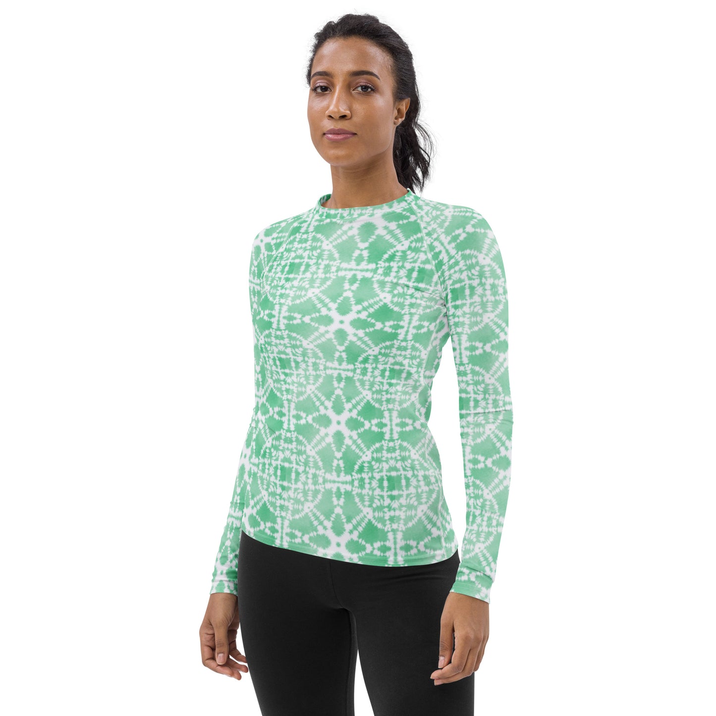 Green Batik - Women's Rash Guard