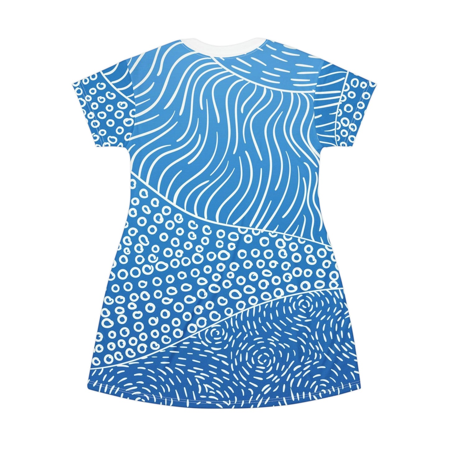 T-Shirt Dress - Blue and White Abstract