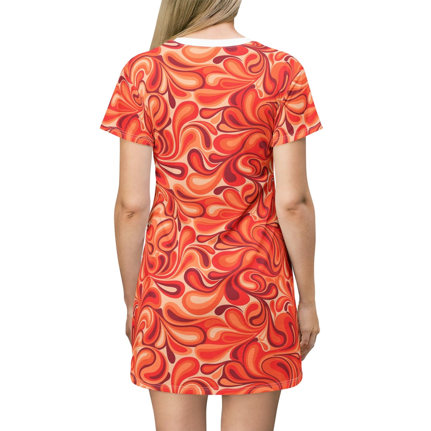 T-Shirt Dress - Red Abstract