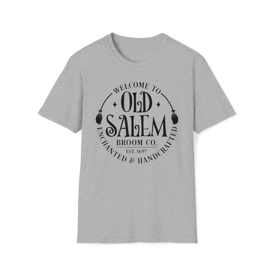 Halloween - Old Salem Broom Co - Enchanted - Handcrafted - Witches - Trick or Treat - Vintage - Unisex Softstyle T-Shirt