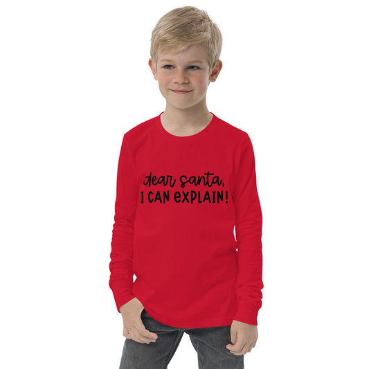 dear santa, I can explain! - Youth long sleeve tee